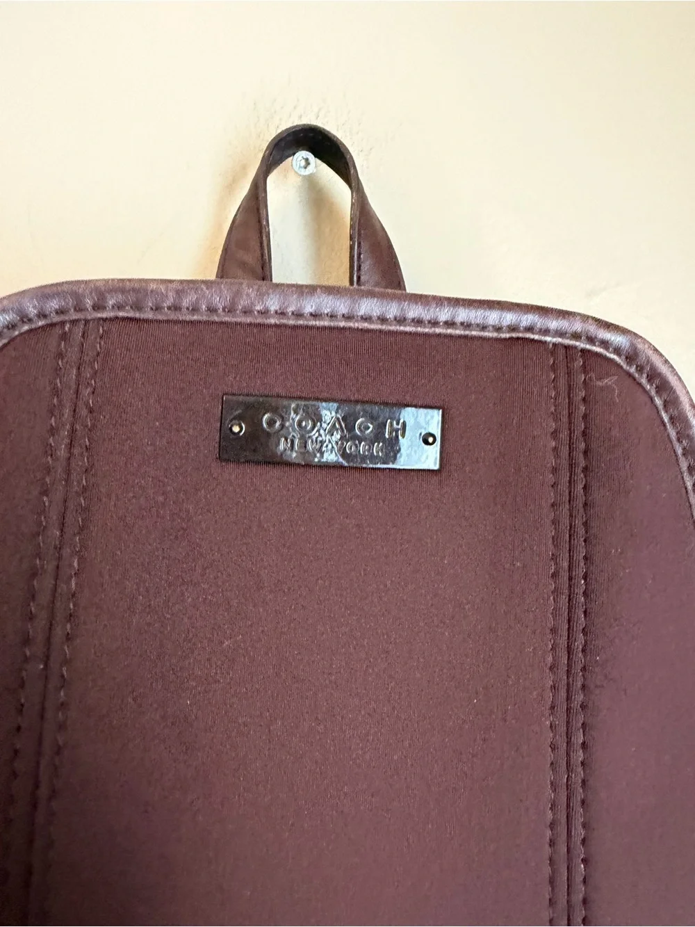 COACH 6215 Vintage Backpack Ziplock Leather Neoprene Jersey  Silver Hang Tag Vtg